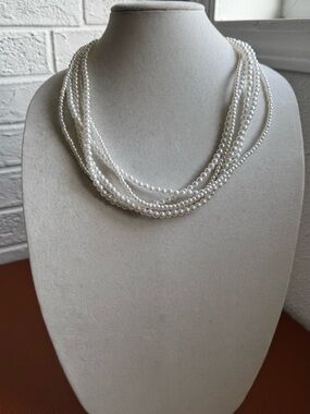 Classic Multi-Strand White Pearl Necklace - Women Jewelry